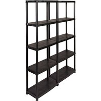 Kreher 2 x Kreher PRIMO PLUS - Kunststoffregal 12 Zoll (Schwarz)