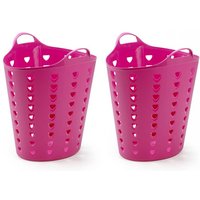 Kreher Set: 2 x Kreher Flexibler Tragekorb 65 Liter (Pink)