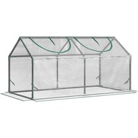 Outsunny Foliegewächshaus mit Fenster PVC Tomatenhaus 120x60x60cm Transparent