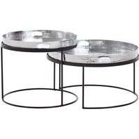 Wohnling Satztisch Silber / Schwarz Metall
