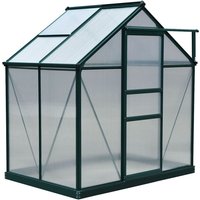 Outsunny Gewächshaus Aluminium Treibhaus mit Dachfenster 190 x 132 x 201 cm