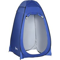 Outsunny Pop up Mobiles Camping Duschzelt mit Innentasche Wasserfest Polyester Dunkelblau 120 x 120 x 190 cm