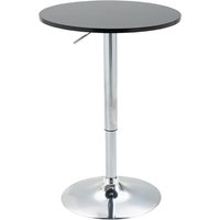 HOMCOM Bartisch modern rund Esstisch 360° höhenverstellbar Stahl Schwarz Ø61x70-90cm