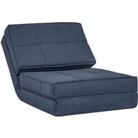 HOMCOM Bodensofa klappbar 5-stuhfig verstellbar Schlafsofa Einzelsofa Dunkelblau 61 x 73 x 58 cm