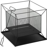 Outsunny Feuerschale modern Feuerkorb rechteckig für Garten Camping BBQ Metall Schwarz 45 x 45 x 43 cm