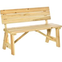 Outsunny Gartenbank 2-Sitzer aus Massivholz 116 x 56 x 80 cm