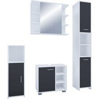 VCM 4-tlg. Badmöbelset Badezimmer Set "Zalo I" Schwarz
