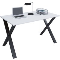 VCM Schreibtisch "Lona" 140x50 X-Fußgestell Weiß/Schwarz