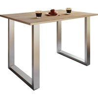 VCM Esstisch "Xona" 110x50 U-Fußgestell Sonoma-Eiche/Silber