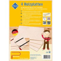 PEBARO Birkensperrholzplatten mit Laubsägeblätter und Motivvorlagen