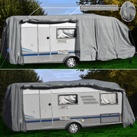 GreenYard GreenYard® Wohnwagen Abdeckplane mit Reflektoren Größe L | 610 x 250 x 220 cm
