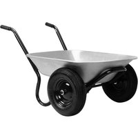 Casaria Schubkarre Doppelrad 150kg 126x75x71cm schwarz silber