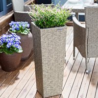 Casaria Blumenkasten Polyrattan 80x30x30cm 61x24,5x24,5cm 41x21x21cm 3er Set creme