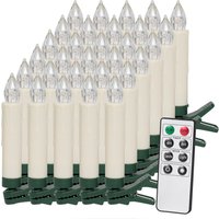 Casaria Weihnachtsbaumkerze inkl Fernbedienung 10,5x1,5cm warmweiß
