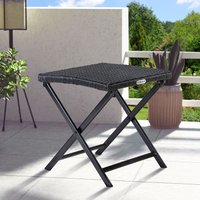 Casaria Polyrattan Klapphocker Rom schwarz
