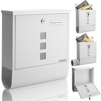 Casaria Briefkasten mit Zeitungsrohr 85x33,5x30,5cm weiß