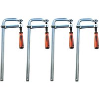 Vago-Tools 4 Stück Profi Ganzstahl Schraubzwinge 250 x 120 mm Tischzwinge Zwingen