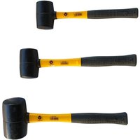 Vago-Tools 3 tlg Set Gummihammer 370/500/1200g Schlosserhammer Schonhammer Hämmer