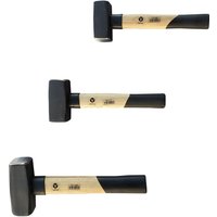 Vago-Tools 3 tlg Set Fäustelhammer 800/1250/2000g Hammer Schlosserhammer Fäustel