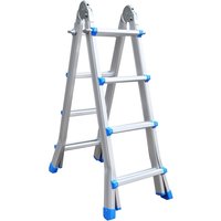 Vago-Tools Teleskopleiter Stehleiter Mehrzweckleiter Alu Leiter Klappleiter 4 x 4