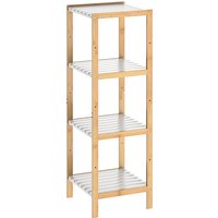 Casaria Casaria Standregal Bambus Weiß 110x33x34cm