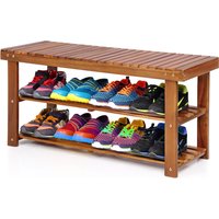 Casaria Casaria Schuhregal 2in1 Braun Akazienholz 90x32x46cm