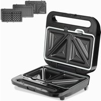 Monzana monzana Kontaktgrill XXL 3in1 Schwarz/Silber 1.000W