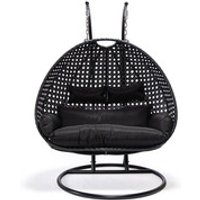 Home Deluxe Polyrattan Hängesessel TWIN - Schwarz