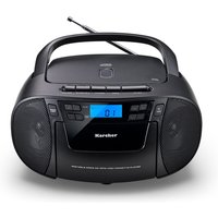 Kärcher RR 5045 tragbares CD Radio (CD-Player, Kassettenplayer, UKW Radio, USB / AUX-In) schwarz