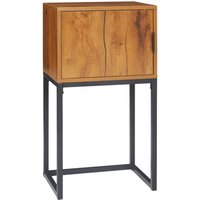 HOMCOM Konsolentisch, Flurtisch mit Schrank, Sofatisch im Industriedesign Natur