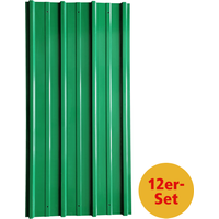 HC Garten & Freizeit 12er Set Profil-/Trapezblech, ca. 117 cm x 57 cm - Grün