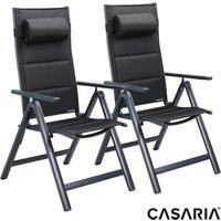 Casaria Casaria Gartenstuhl Bern Premium 2er-Set Anthrazit gepolstert