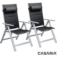Casaria Casaria Gartenstuhl Bern Premium 2er-Set Silber gepolstert