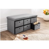 TRENDSTABIL Sitztruhe mit 6 Schubladen, ca. 76 x 38 x 38 cm - Grau