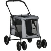 PawHut Hundewagen, Hundetrolley mit Kissen, faltbarer Hundebuggy, Katzenbuggy