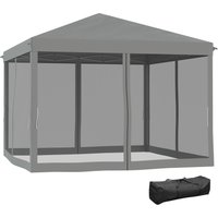 Outsunny Faltpavillon Pavillon Faltzelt Garten mit Seitenwänden 3x3m Hellgrau
