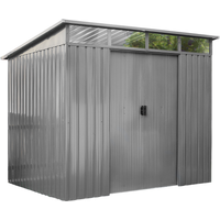 GreenYard Skylight-Metallschuppen mit Oberlicht aus Stahl, ca. 193 x 239 x 202 cm - Anthrazit