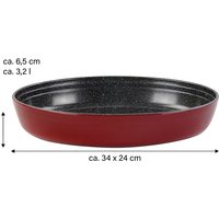 STONELINE® STONELINE Auflaufform aus Borosilikat mit Beschichtung, oval, 34,4 x 24,2 x 6,5 cm, 3,2 L