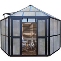 HC Home & Living Wintergarten/Sommergarten Haus, Gartenpavillon aus Aluminium ca. 390 x 343 x 290 cm Schwarz