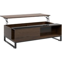 HOMCOM Couchtisch, Beistelltisch mit Höhenverstellbarer Platte, Sofatisch Stahl