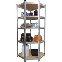 KRAFT WERKZEUGE Schwerlasteckregal, 5 Ablagen je 175kg belastbar, 180 x 70 x 40 cm