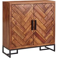 Skyport WOHNLING Schuhschrank 100x105x40 cm Holz Massiv Schuhregal Schuhkommode Flur