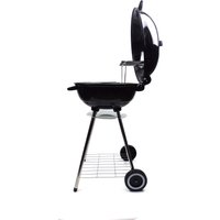 GRILLGOURMET Holzkohle-Kugelgrill Classic mit 2 Standbeine & 2 Rollen schwarz