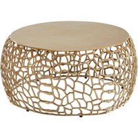 Skyport WOHNLING Couchtisch Metall Gold Sofatisch Ø 66 cm Tisch Wohnzimmertisch Rund