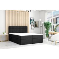 Möbel Punkt Boxspringbett PRAG Chesterfield mit Bettkasten, ca.180 x 200 cm - Schwarz
