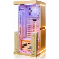 Dewello Infrarotkabine KINGSTON 90x90 cm, 3 Vollspektrumstrahler, 1 Person