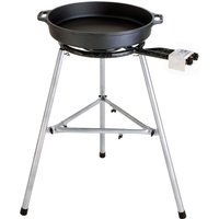 PaellaWorld International Paella Set 2: Gusseisenpfanne 50 cm, 2-Ring-Brenner, 11,4 kw, Windschutz