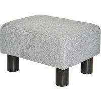 HOMCOM Fußhocker, Sitzhocker, Rechteckiger Ottoman, Fußstütze aus Leinen, Grau