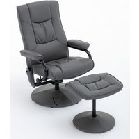 Happy Home Massagesessel Relaxsessel mit Heizfunktion & Fußhocker - Grau