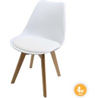 Better Home Esszimmerstuhl mit Rückenlehne Designstuhl 4er Set weiß